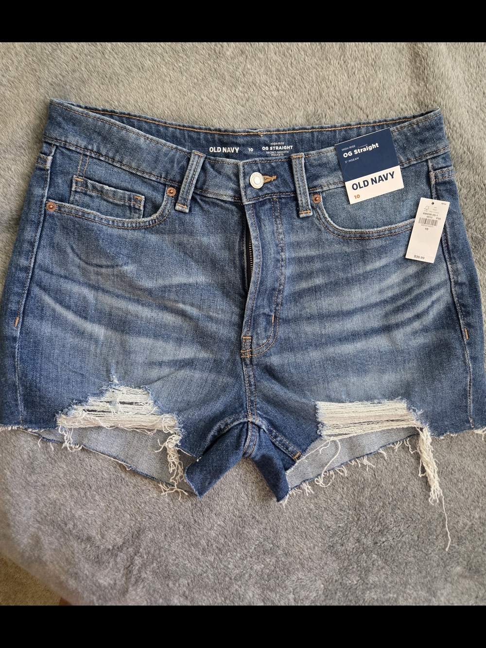 Old Navy Distressed OG Straight Denim Cutoff Jean Shorts 10
